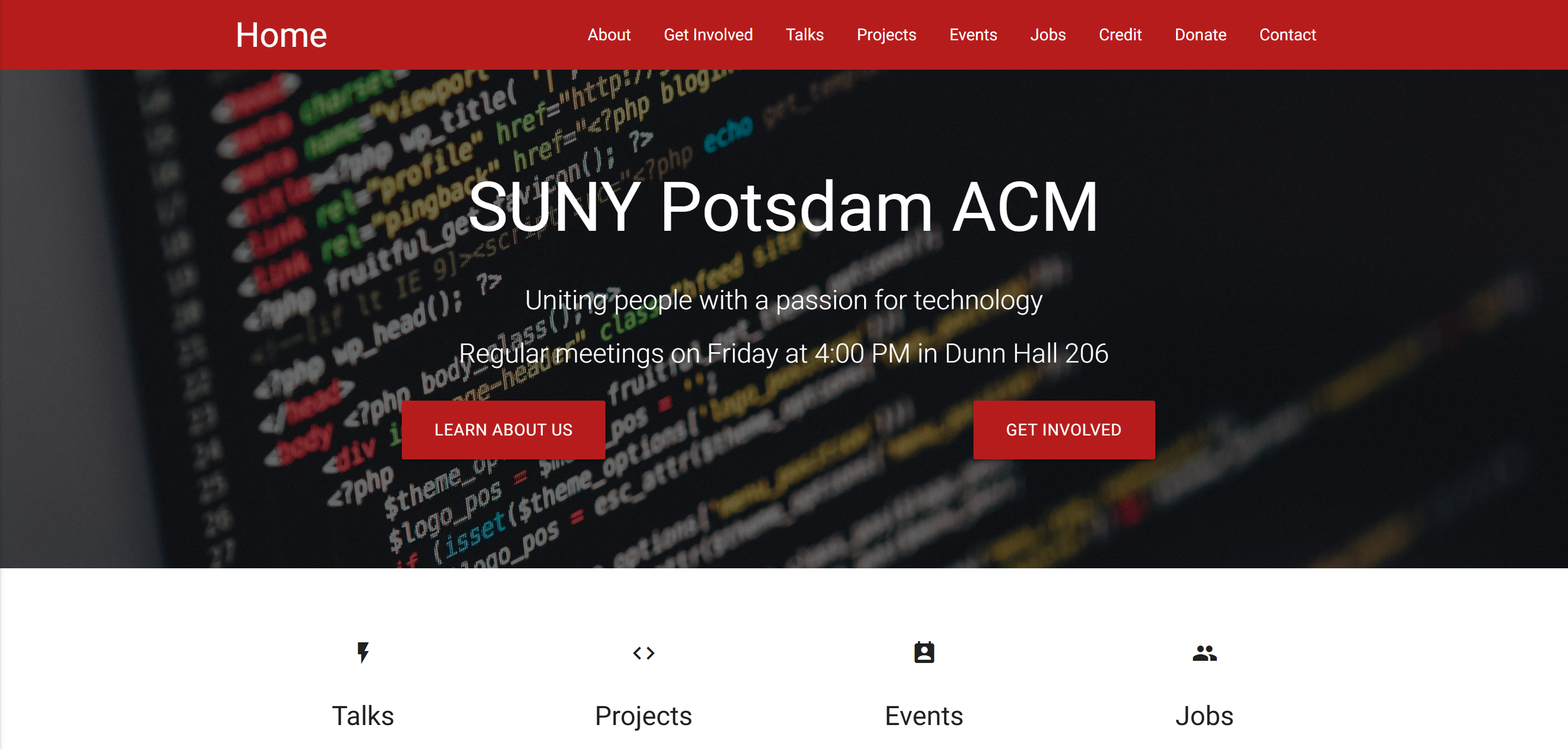 Potsdam ACM Website screenshot
